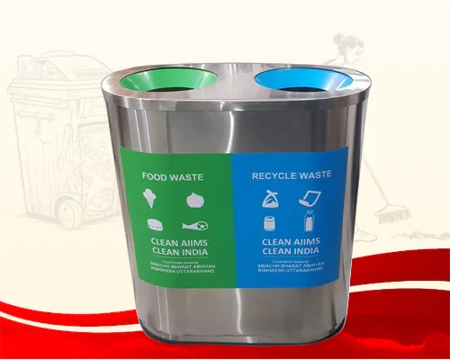 Stainless Steel Pole Mounted Dustbin